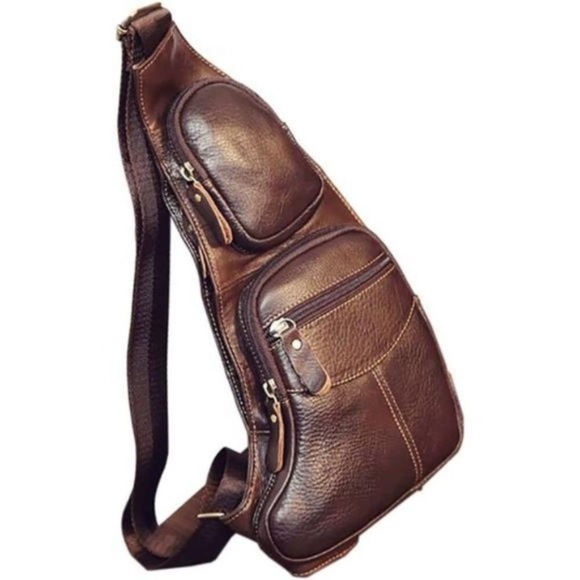 Sling Bag Crossbody Backpack for Men Coffee